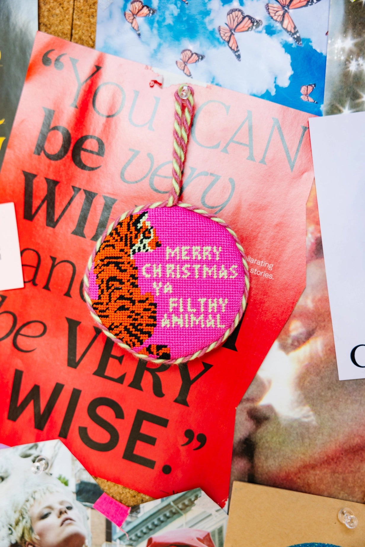 Filthy Animal Needlepoint Ornament