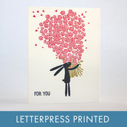 For You Flowers Letterpress Greeting Card