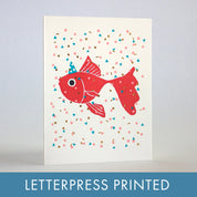 Goldfish Party Letterpress Greeting Card