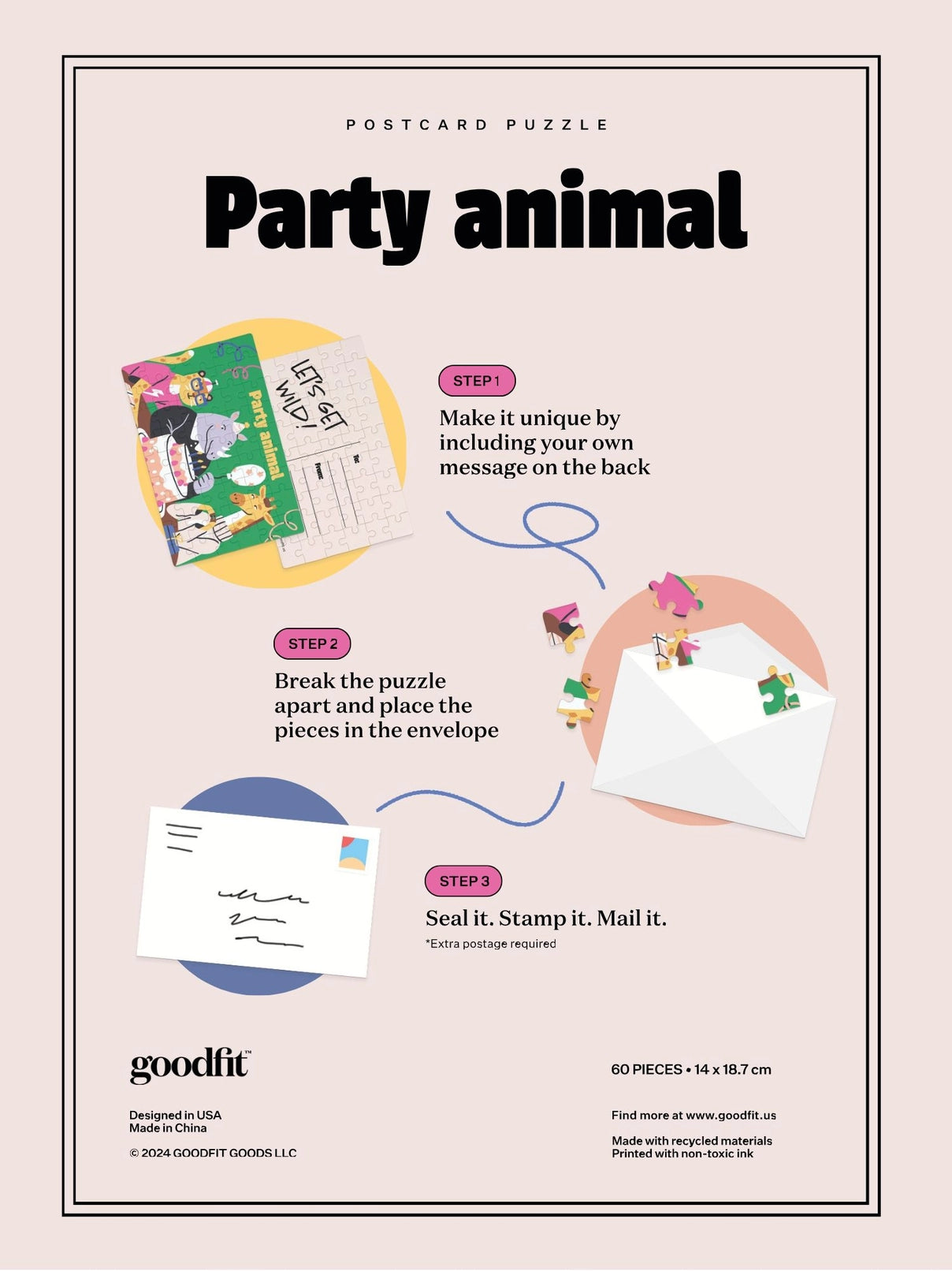 Postcard Puzzle - Party Animal