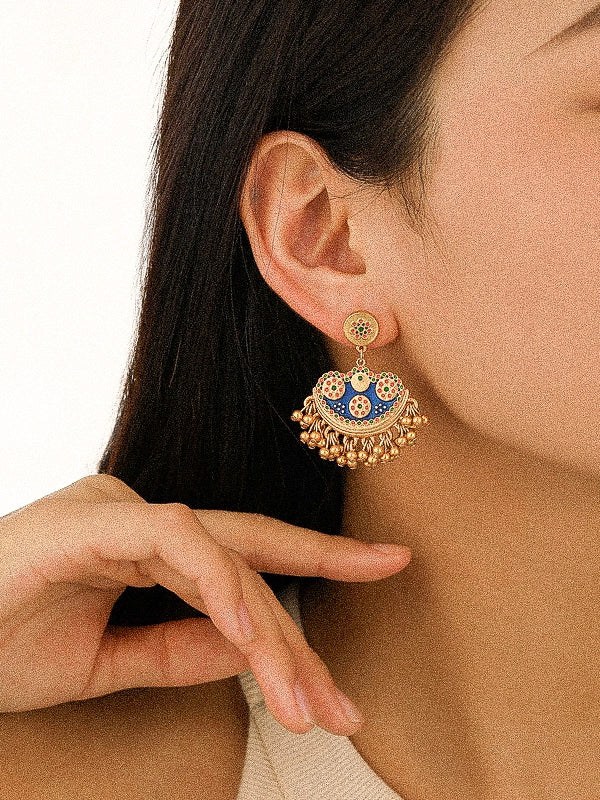 Jacqueline Half Moon Tassel Earring