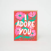 I Adore You Letterpress Greeting Card