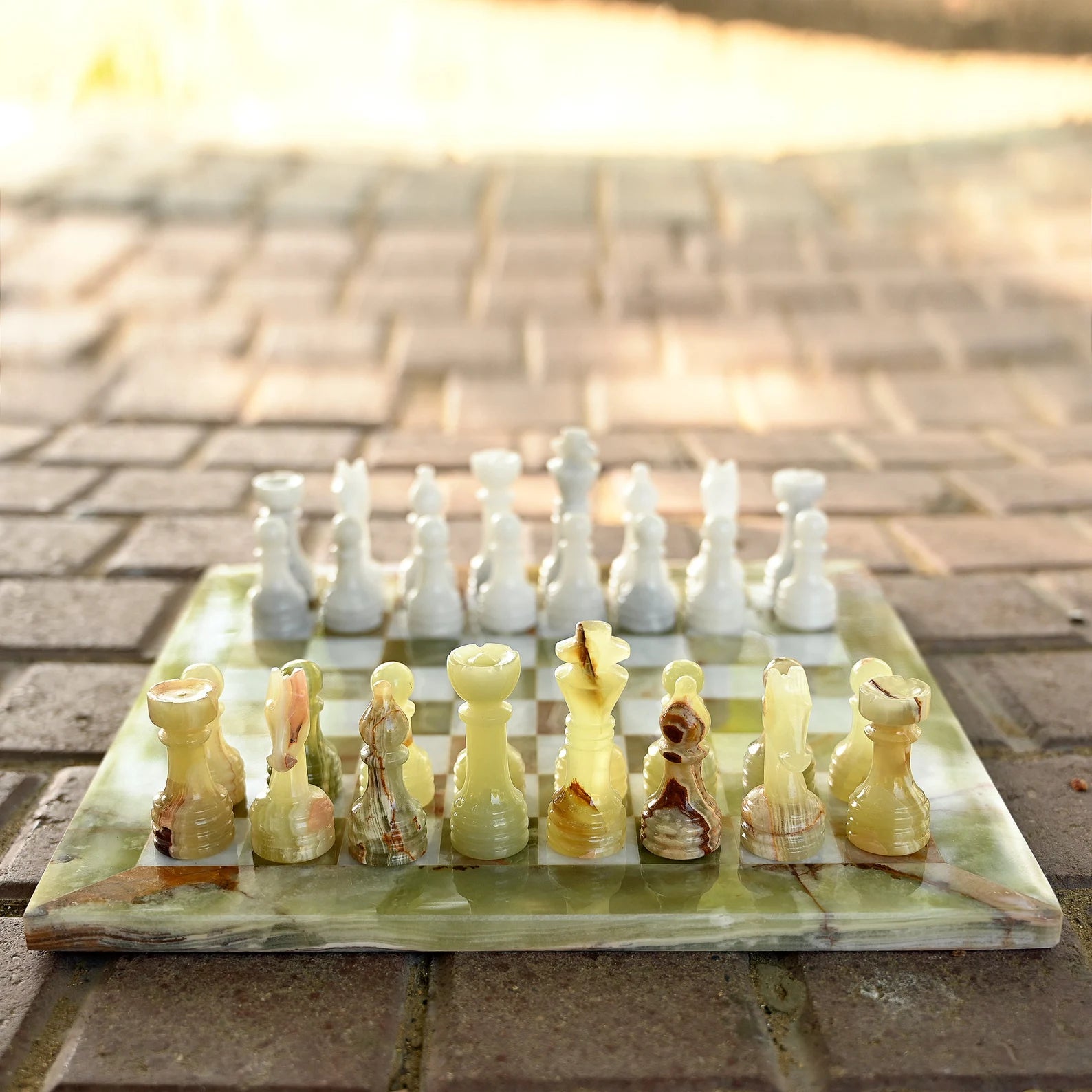 Green Onyx Handmade Marble Chess Set
