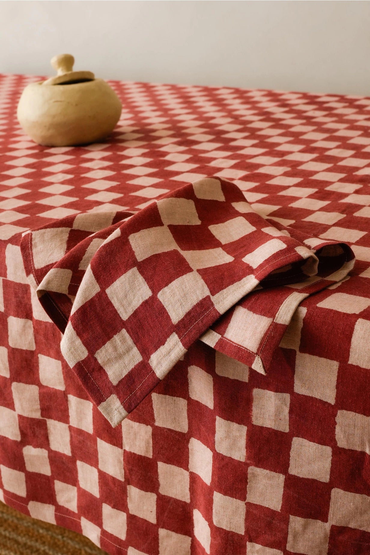 Linen Chequers Napkin Set
