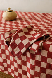 Linen Chequers Napkin Set