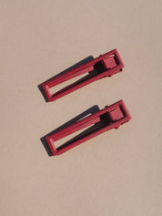 Lulu Alligator Hair Clips (Maraschino Cherry)