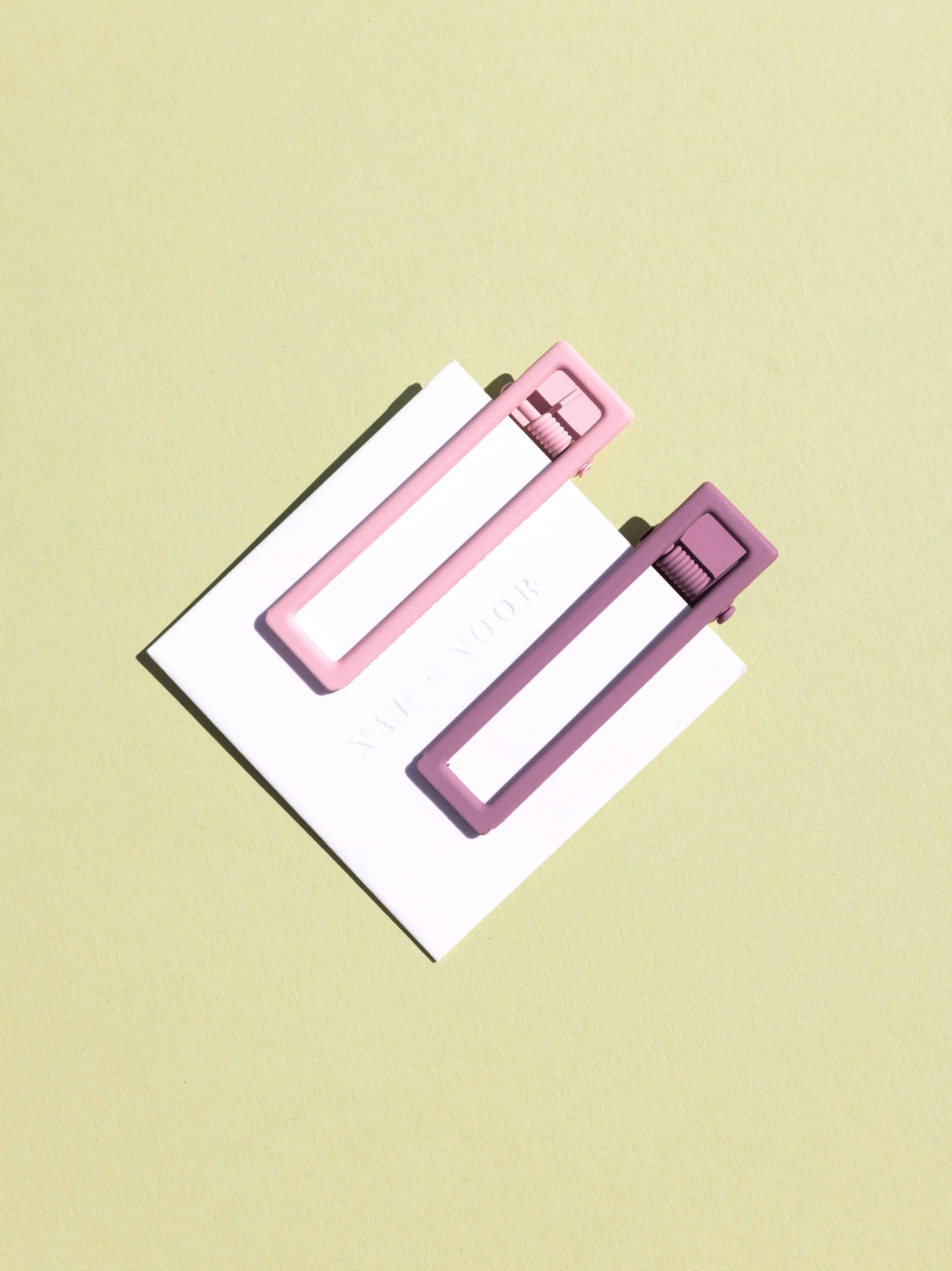 Lulu Alligator Hair Clips (Mauve and Pink)