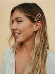 Lulu Alligator Hair Clips (Mauve and Pink)