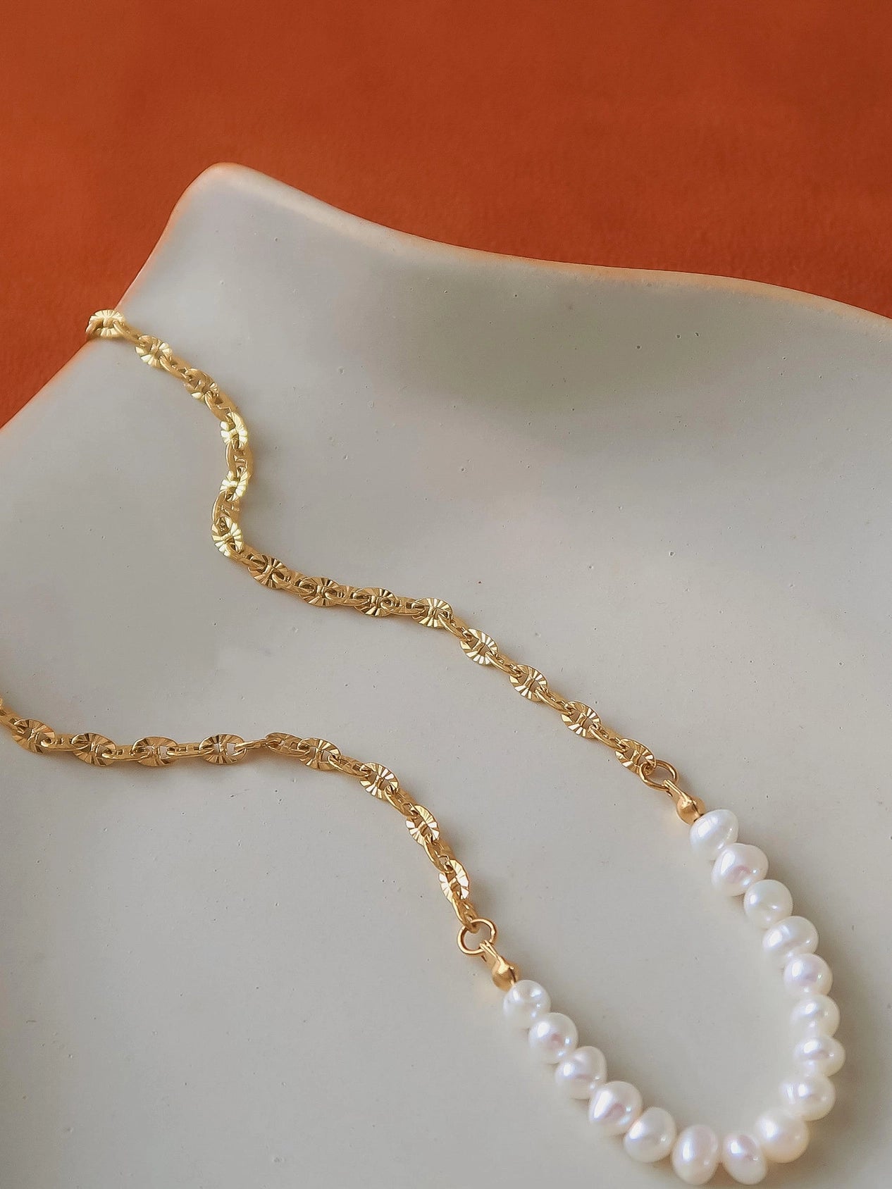 Margaux Freshwater Pearl Chain Necklace