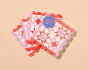 Letterpress Reusable Vellum Coasters (Mod Quilt)