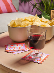 Letterpress Reusable Vellum Coasters (Mod Quilt)