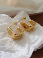 Ninelle Sculpted Wave Hoop Earrings