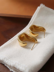 Ninelle Sculpted Wave Hoop Earrings