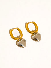 Noor Two Tone Heart Earrings