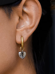 Noor Two Tone Heart Earrings