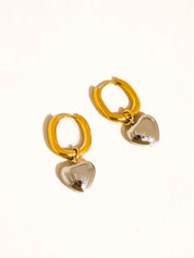 Noor Two Tone Heart Earrings
