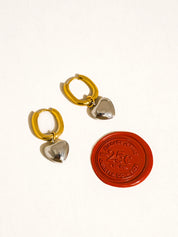 Noor Two Tone Heart Earrings