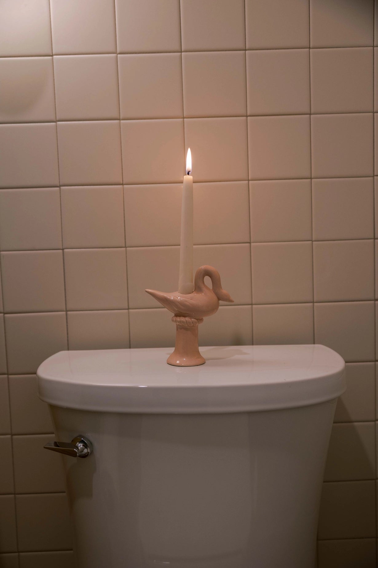 Nordic Swan Candlestick Holder