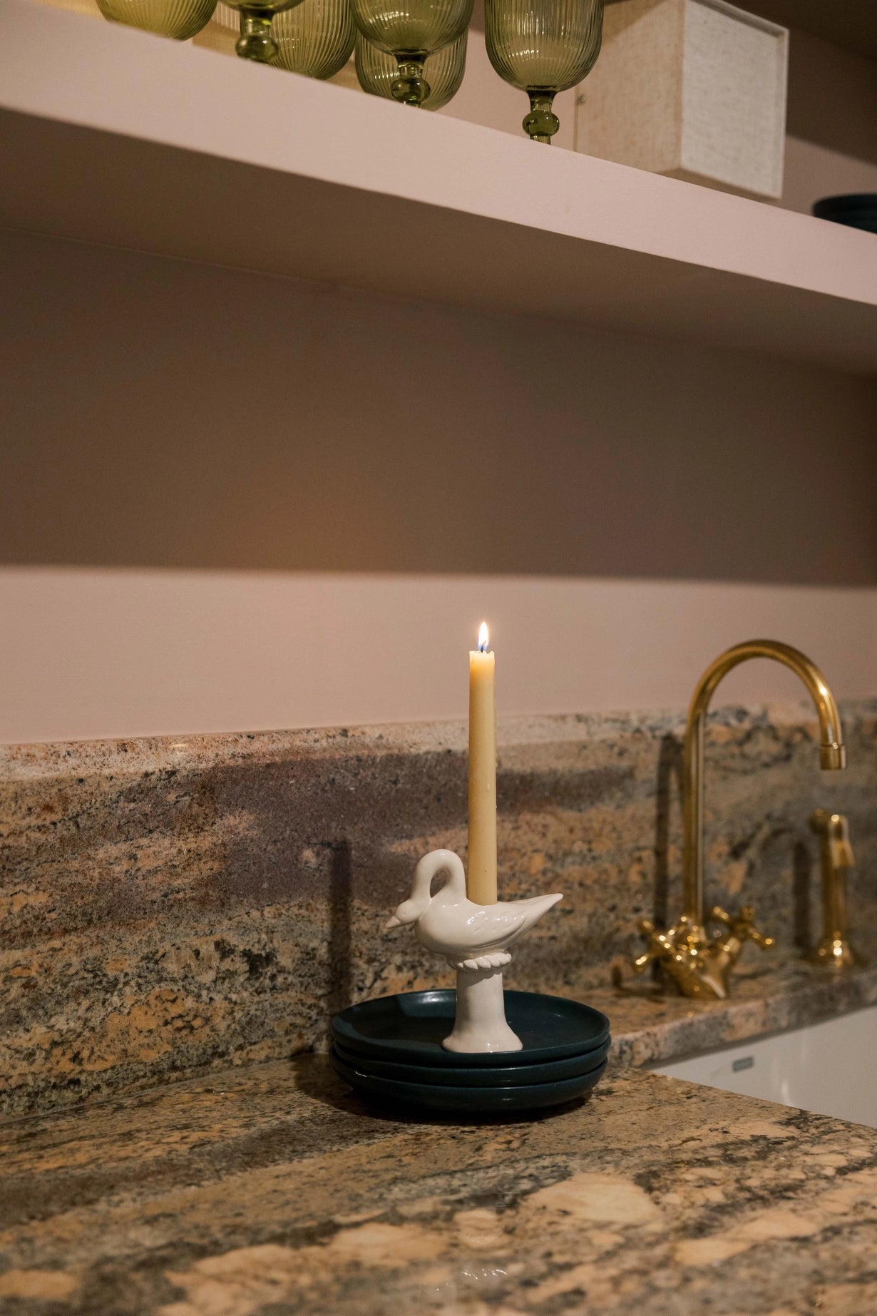 Nordic Swan Candlestick Holder