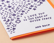 Outer Space I Love You Letterpress Greeting Card