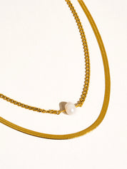 Owen Layered Pearl Chain Necklace