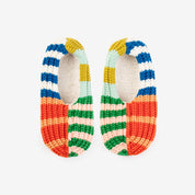 Patchwork Stripe Rib Slippers