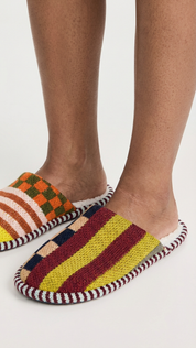 Pattern Patch Slide Slippers