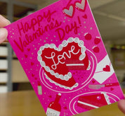 Valentine's Day Love Cake Letterpress Greeting Card