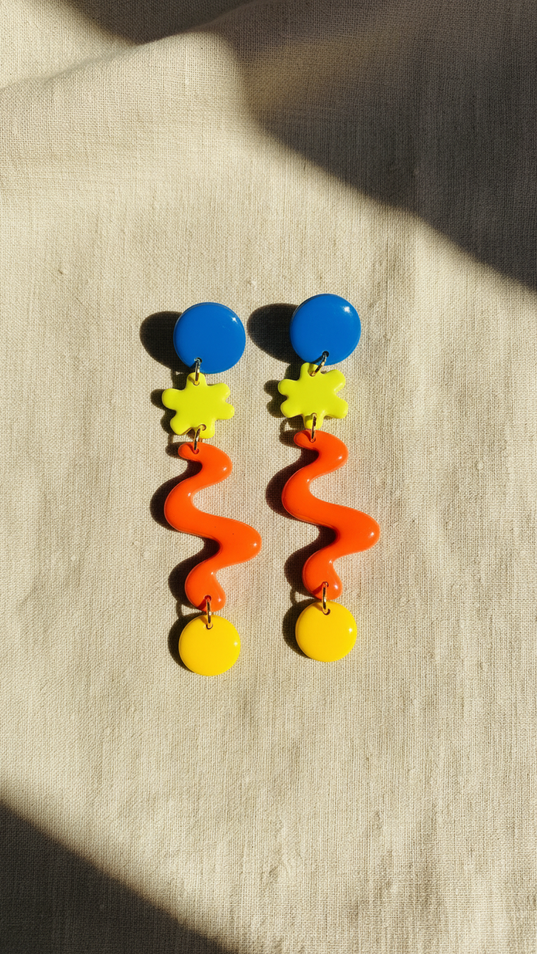 Primary Squiggles Earrings