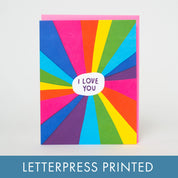 Rainbow Love You Letterpress Greeting Card