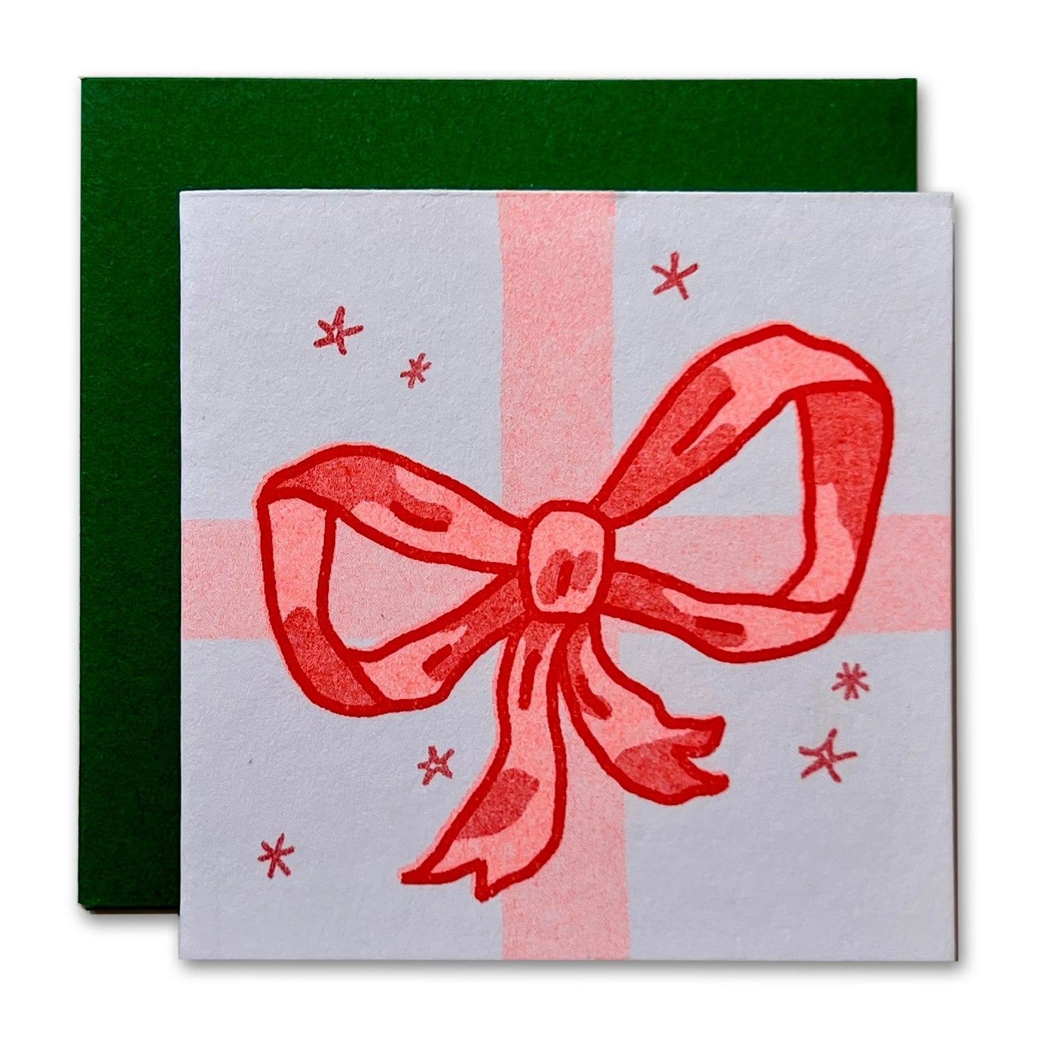 Red Bow Risograph Tiny Card