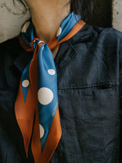 Retro Polka Silk Diamond Neckerchief