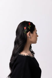 Rose Barrette Set