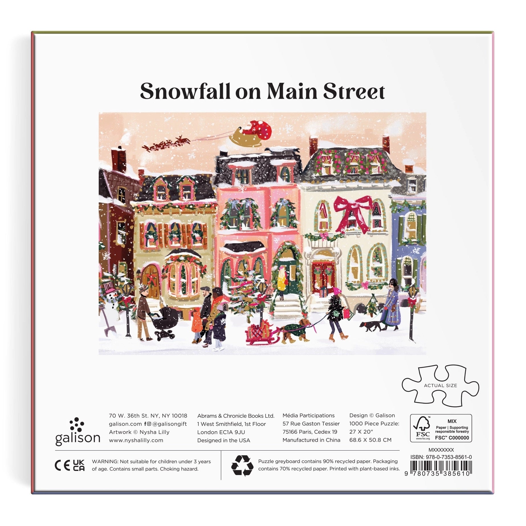 Snowfall On Main Street 1000 Piece Foil Puzzle