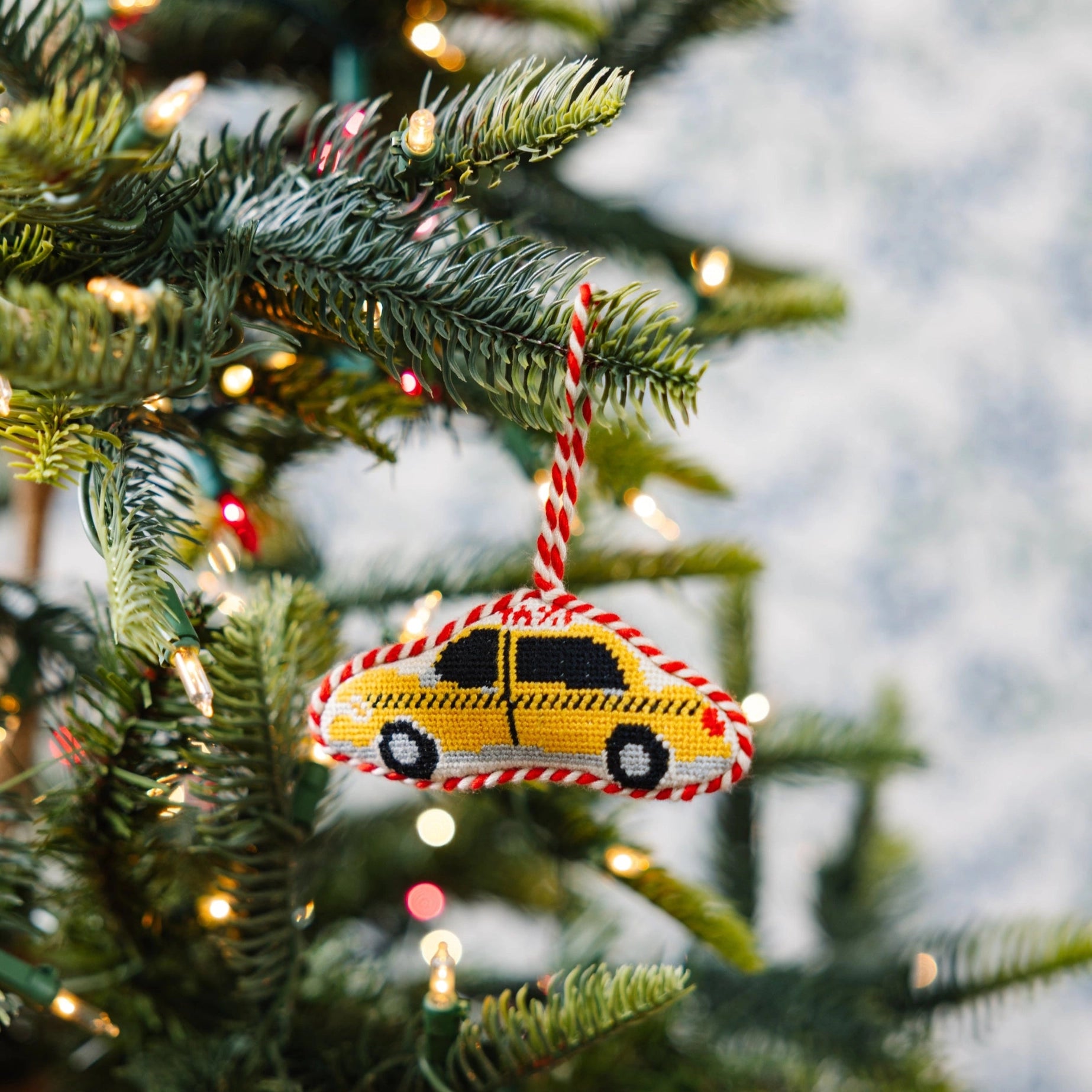 Taxi Cab Needlepoint Ornament