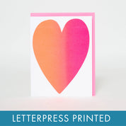 Two Tone Heart Letterpress Greeting Card