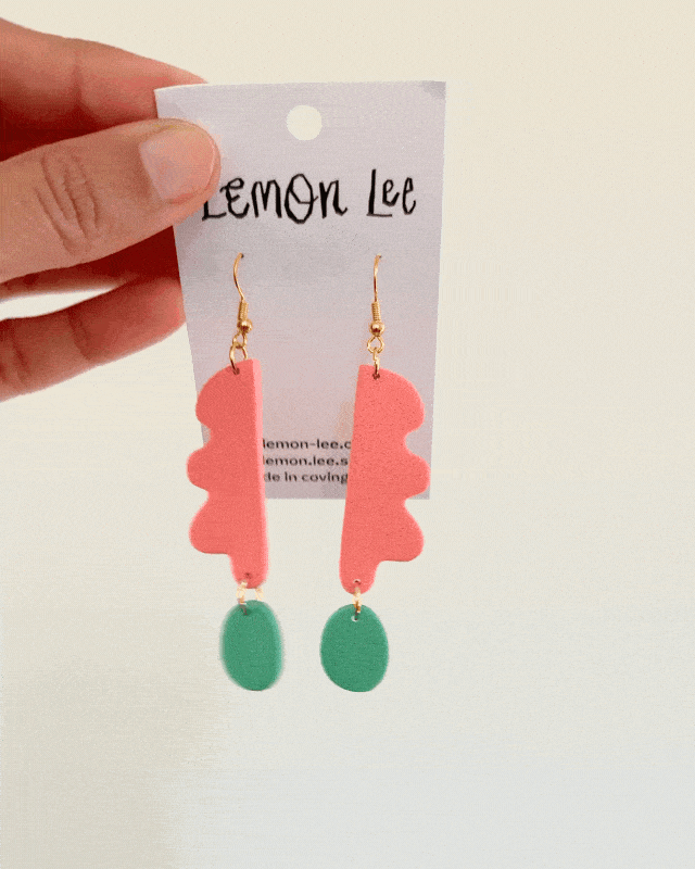 Coral Wavy Days Earrings