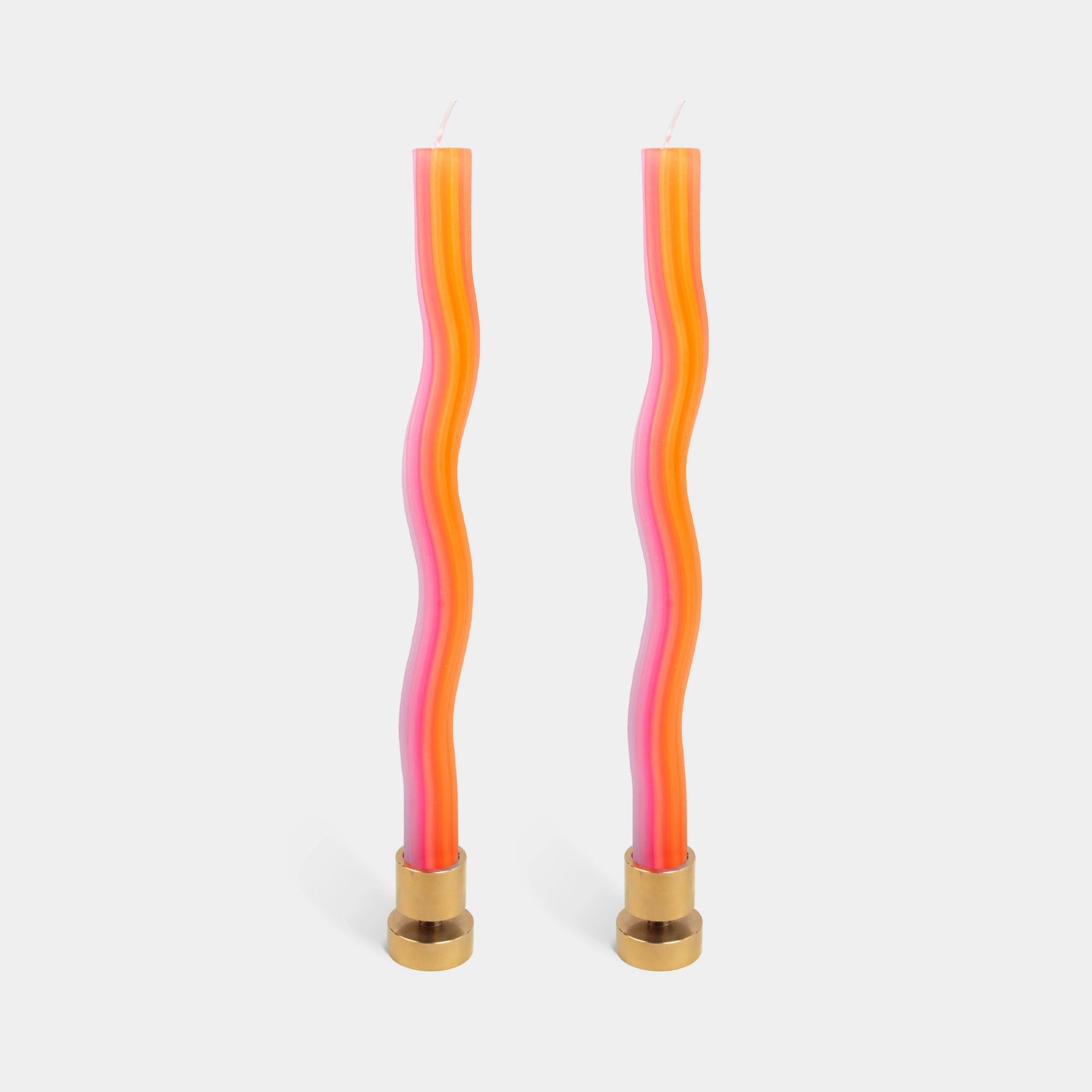 Vibrant Taper Wiggle Candles (set of 2)