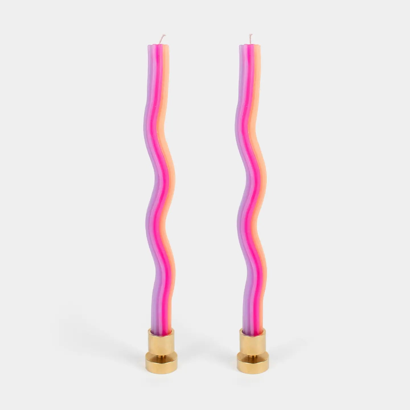 Vibrant Taper Wiggle Candles (set of 2)