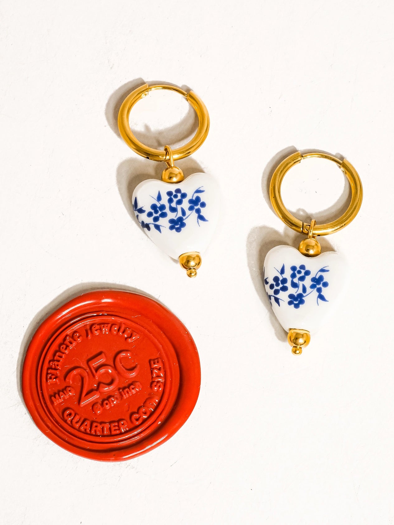 Yun Ceramic Floral Heart Earring